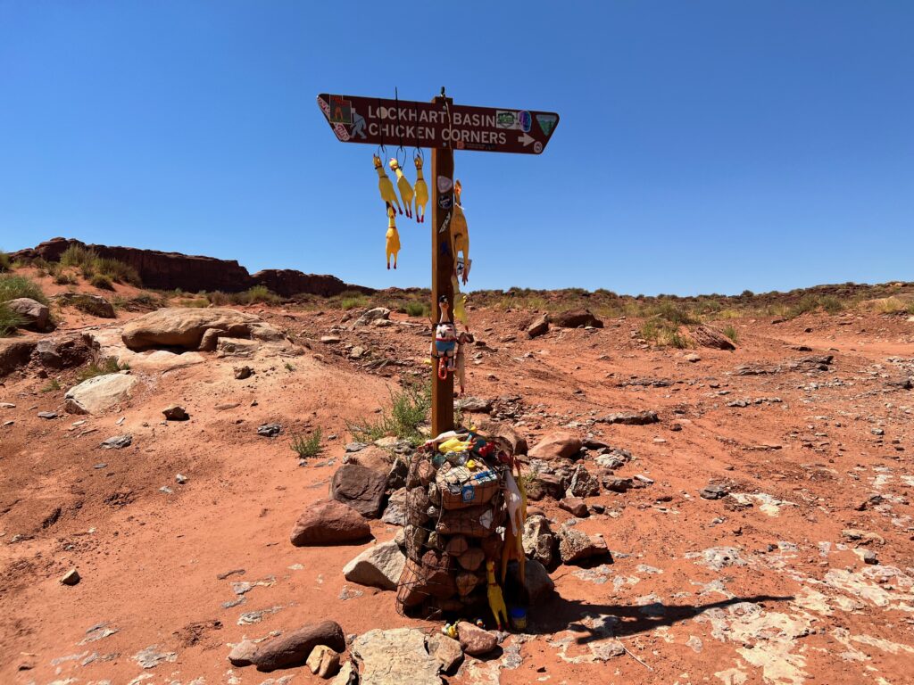 Sign at Chicken Corners Trailhead in Moab, Utah