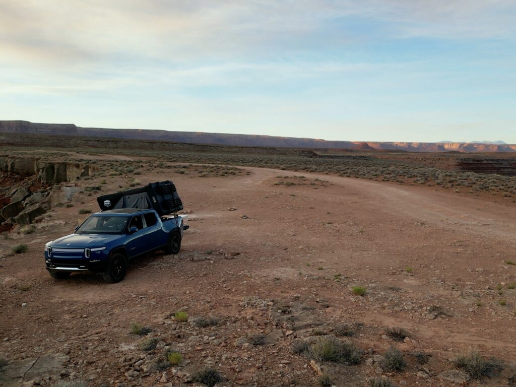 Primitive campsite while camping at Goosenecks.