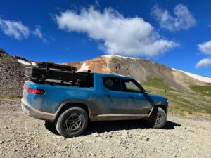 R1T at Cinnamon Pass on Alpine Loop in Colorado.