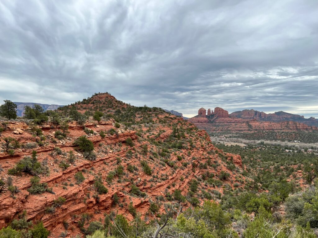 Scenic view during the final stretch of hiking Scorpion Trail in Sedona.