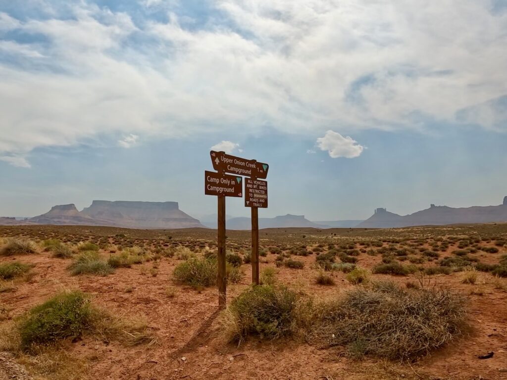 Upper Onion Creek Campground Sign.