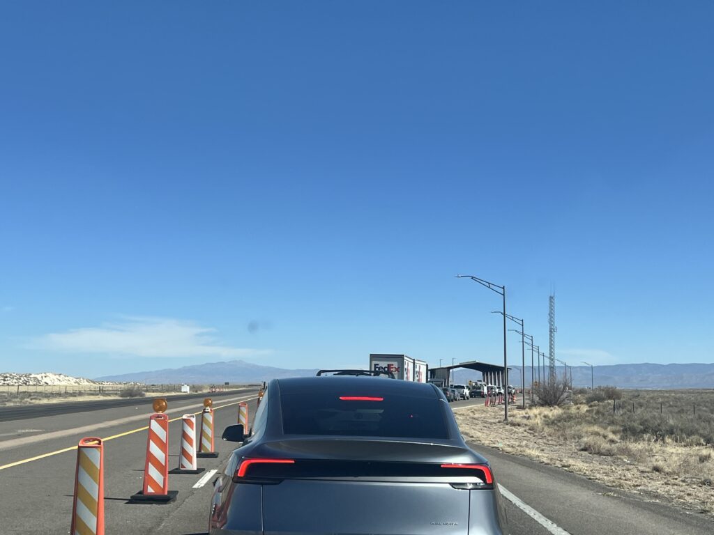 Border Patrol checkpoint on the drive near White Sands National Park in southern New Mexico